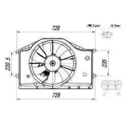 Ventilátor chladenia motora NRF 47939