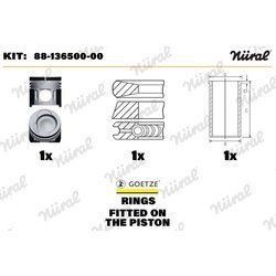Opravna sada piest/vlozka valca NÜRAL 88-136500-00