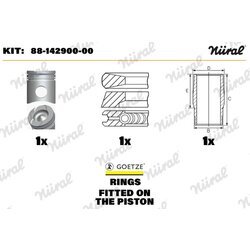Opravna sada piest/vlozka valca NÜRAL 88-142900-00