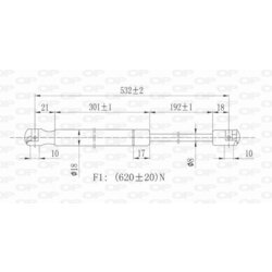 Pneumatická pružina, Batožinový/nákladný priestor OPEN PARTS GSR6142.00 - obr. 1