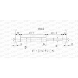 Pneumatická pružina, Batožinový/nákladný priestor OPEN PARTS GSR6157.00 - obr. 1