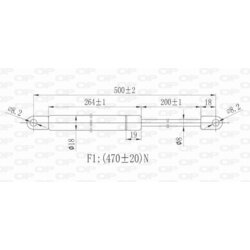 Pneumatická pružina, Batožinový/nákladný priestor OPEN PARTS GSR6181.00 - obr. 1