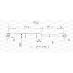 Pneumatická pružina, Batožinový/nákladný priestor OPEN PARTS GSR6389.00 - obr. 1