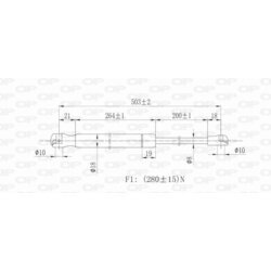 Pneumatická pružina, Batožinový/nákladný priestor OPEN PARTS GSR6002.00 - obr. 1