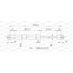 Pneumatická pružina, Batožinový/nákladný priestor OPEN PARTS GSR6009.00 - obr. 1