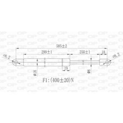 Pneumatická pružina, Batožinový/nákladný priestor OPEN PARTS GSR6129.00 - obr. 1