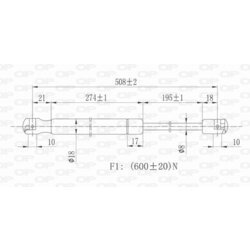 Pneumatická pružina, Batožinový/nákladný priestor OPEN PARTS GSR6178.00 - obr. 1