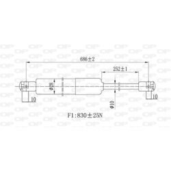 Pneumatická pružina, Batožinový/nákladný priestor OPEN PARTS GSR6449.00 - obr. 1