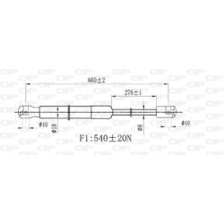 Pneumatická pružina, Batožinový/nákladný priestor OPEN PARTS GSR6499.00 - obr. 1