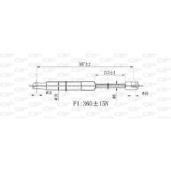 Pneumatická pružina, Batožinový/nákladný priestor OPEN PARTS GSR6520.00 - obr. 1