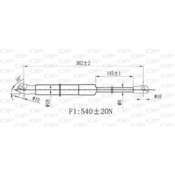 Plynová vzpera, kapota motora OPEN PARTS GSR6523.00