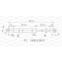 Pneumatická pružina, Batožinový/nákladný priestor OPEN PARTS GSR6065.00 - obr. 1