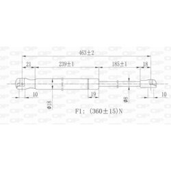 Pneumatická pružina, Batožinový/nákladný priestor OPEN PARTS GSR6361.00 - obr. 1