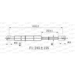 Pneumatická pružina, Batožinový/nákladný priestor OPEN PARTS GSR6504.00 - obr. 1