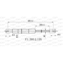 Pneumatická pružina, Batožinový/nákladný priestor OPEN PARTS GSR6505.00 - obr. 1