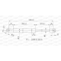 Pneumatická pružina, Batožinový/nákladný priestor OPEN PARTS GSR6145.00 - obr. 1