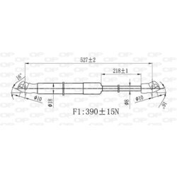 Pneumatická pružina, Batožinový/nákladný priestor OPEN PARTS GSR6491.00 - obr. 1