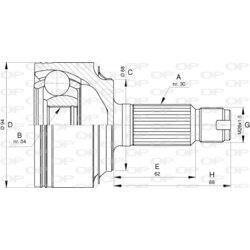 Sada kĺbov hnacieho hriadeľa OPEN PARTS CVJ5758.10