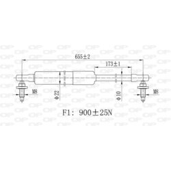 Pneumatická pružina, Batožinový/nákladný priestor OPEN PARTS GSR6458.00 - obr. 1