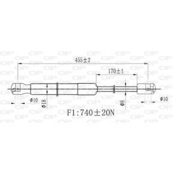 Pneumatická pružina, Batožinový/nákladný priestor OPEN PARTS GSR6476.00 - obr. 1