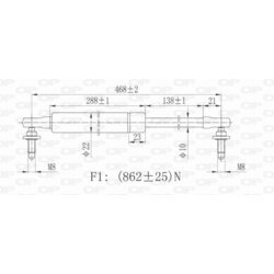 Pneumatická pružina, Batožinový/nákladný priestor OPEN PARTS GSR6031.00 - obr. 1