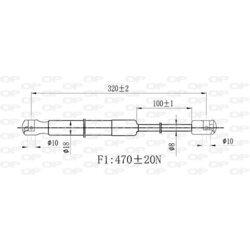 Pneumatická pružina, Batožinový/nákladný priestor OPEN PARTS GSR6507.00 - obr. 1