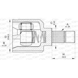 Sada kĺbov hnacieho hriadeľa OPEN PARTS CVJ5827.20