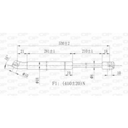 Pneumatická pružina, Batožinový/nákladný priestor OPEN PARTS GSR6057.00 - obr. 1