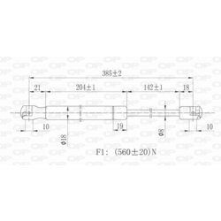 Pneumatická pružina, Batožinový/nákladný priestor OPEN PARTS GSR6068.00 - obr. 1