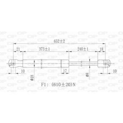 Pneumatická pružina, Batožinový/nákladný priestor OPEN PARTS GSR6089.00 - obr. 1