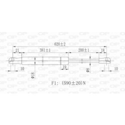 Pneumatická pružina, Batožinový/nákladný priestor OPEN PARTS GSR6141.00 - obr. 1