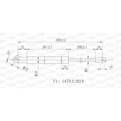 Pneumatická pružina, Batožinový/nákladný priestor OPEN PARTS GSR6384.00 - obr. 1