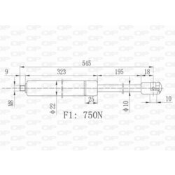 Pneumatická pružina, Batožinový/nákladný priestor OPEN PARTS GSR6402.00 - obr. 1