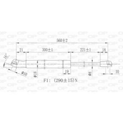 Pneumatická pružina, Batožinový/nákladný priestor OPEN PARTS GSR6085.00 - obr. 1