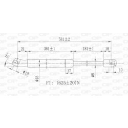 Pneumatická pružina, Batožinový/nákladný priestor OPEN PARTS GSR6147.00 - obr. 1