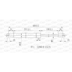 Plynová vzpera, kapota motora OPEN PARTS GSR6186.00