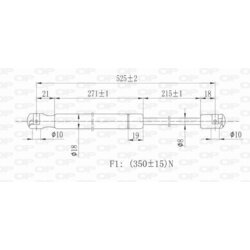 Pneumatická pružina, Batožinový/nákladný priestor OPEN PARTS GSR6242.00 - obr. 1