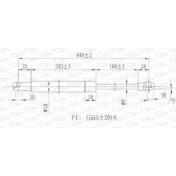 Pneumatická pružina, Batožinový/nákladný priestor OPEN PARTS GSR6265.00 - obr. 1