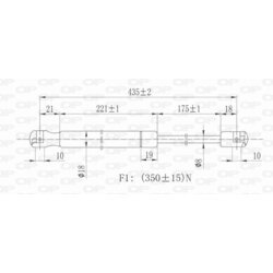 Pneumatická pružina, Batožinový/nákladný priestor OPEN PARTS GSR6007.00 - obr. 1