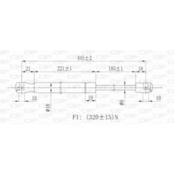 Pneumatická pružina, Batožinový/nákladný priestor OPEN PARTS GSR6016.00 - obr. 1