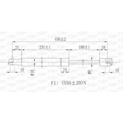 Pneumatická pružina, Batožinový/nákladný priestor OPEN PARTS GSR6047.00 - obr. 1