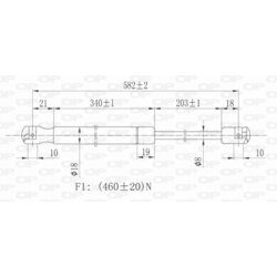 Pneumatická pružina, Batožinový/nákladný priestor OPEN PARTS GSR6349.00 - obr. 1