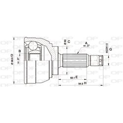 Sada kĺbov hnacieho hriadeľa OPEN PARTS CVJ5561.10