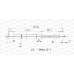 Pneumatická pružina, Batožinový/nákladný priestor OPEN PARTS GSR6091.00 - obr. 1