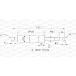 Pneumatická pružina, Batožinový/nákladný priestor OPEN PARTS GSR6177.00 - obr. 1