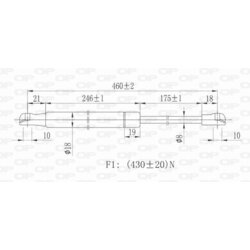 Pneumatická pružina, Batožinový/nákladný priestor OPEN PARTS GSR6206.00 - obr. 1