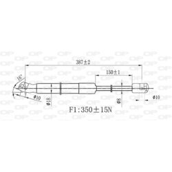 Pneumatická pružina, Batožinový/nákladný priestor OPEN PARTS GSR6446.00 - obr. 1