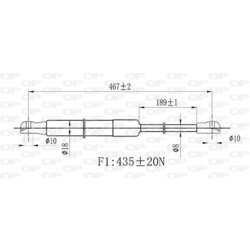 Pneumatická pružina, Batožinový/nákladný priestor OPEN PARTS GSR6470.00 - obr. 1