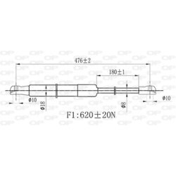 Pneumatická pružina, Batožinový/nákladný priestor OPEN PARTS GSR6479.00 - obr. 1