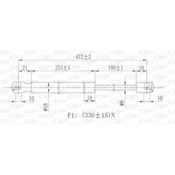 Pneumatická pružina, Batožinový/nákladný priestor OPEN PARTS GSR6013.00 - obr. 1